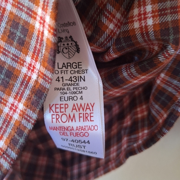 NWT Paul Costelloe Regular Fit Plaid Light Flannel Button Down Mens Shirt Size L - Picture 6 of 7